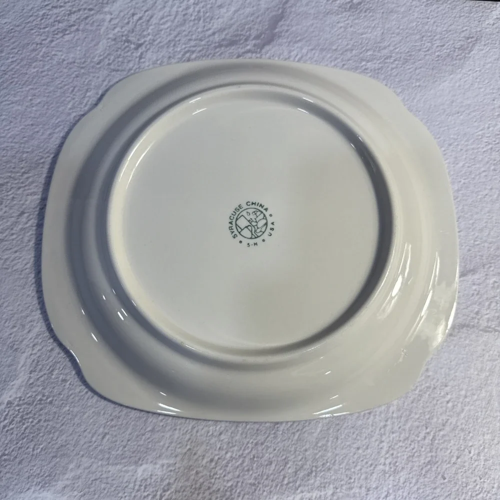 Syracuse China Brighton Bay Cobalt Blue Speckled Platters Set of 2 USA Stoneware